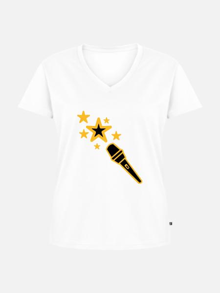 micro - Frauen Premium Bio T-Shirt mit V-Ausschnitt - Weiß
