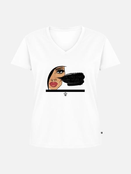 The eyes - Frauen Premium Bio T-Shirt mit V-Ausschnitt - Weiß