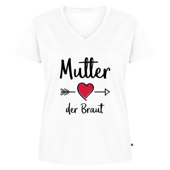mutter der braut - Frauen Premium Bio T-Shirt mit V-Ausschnitt - Weiß - Vorne - AI Model Female 172 dark (172cm)