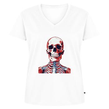 Skeleton - Women's Premium Organic V-neck T-shirt - white - Front - AI Model Female 172 dark (172cm)