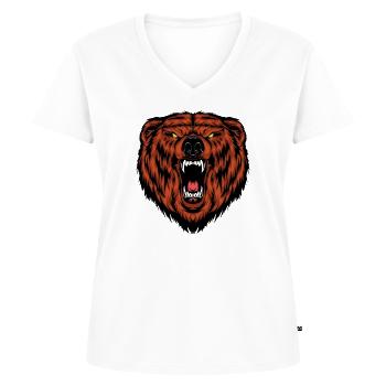 Bear bear head animal head animal - Women's Premium Organic V-neck T-shirt - white - Front - AI Model Female 172 dark (172cm)