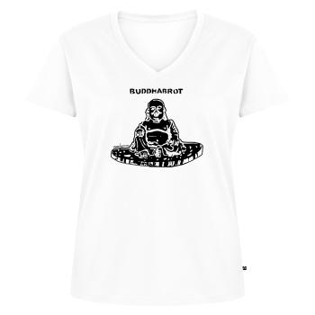 Buddhabrot - Women's Premium Organic V-neck T-shirt - white - Front - AI Model Female 172 dark (172cm)