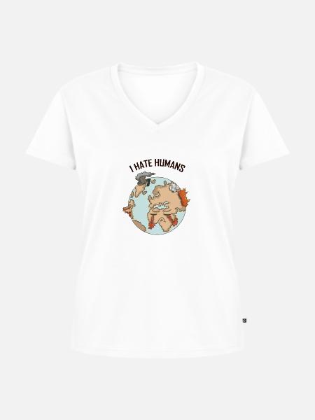 Erde Umweltschutz - Frauen Premium Bio T-Shirt mit V-Ausschnitt - Weiß