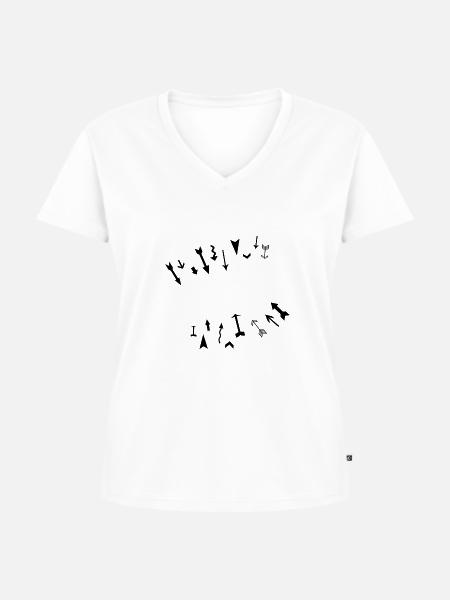 Name anpassbar - Frauen Premium Bio T-Shirt mit V-Ausschnitt - Weiß