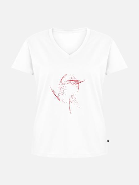 Waves Wellen red - Frauen Premium Bio T-Shirt mit V-Ausschnitt - Weiß