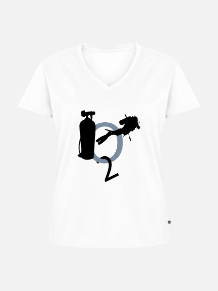 Diving - Frauen Premium Bio T-Shirt mit V-Ausschnitt - Weiß
