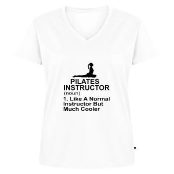Pilates - T-shirt encolure en V Premium bio Femme - blanc - Devant - AI Model Female 172 dark (172cm)