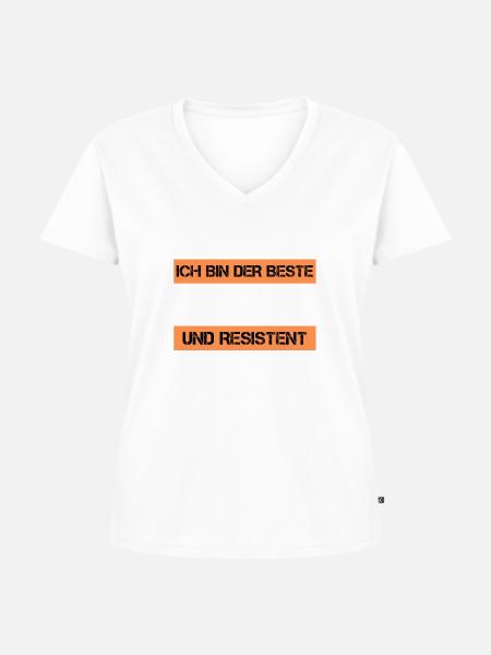 Resistenter Radler - Frauen Premium Bio T-Shirt mit V-Ausschnitt -