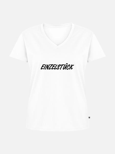 Einzelstück - Frauen Premium Bio T-Shirt mit V-Ausschnitt - Weiß