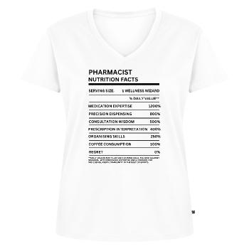 Apotheker Nährwertinformationen Lustige Apothekertechniker-Geschenke - Frauen Premium Bio T-Shirt mit V-Ausschnitt - Weiß - Vorne - AI Model Female 172 dark (172cm)