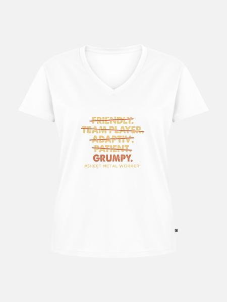 sheet metal worker - Frauen Premium Bio T-Shirt mit V-Ausschnitt - 
