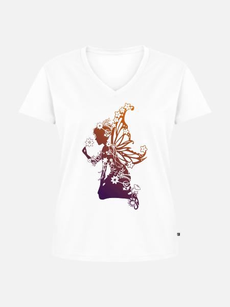 Blumenelfe OL - Frauen Premium Bio T-Shirt mit V-Ausschnitt - Weiß