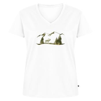 Hirsch im Wald - Frauen Premium Bio T-Shirt mit V-Ausschnitt - Weiß - Vorne - AI Model Female 172 dark (172cm)