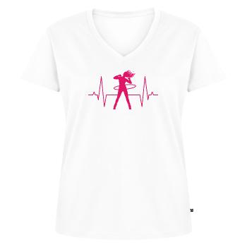 Hula Reifen Hullern Hoop Fitness Geschenk Damen - Frauen Premium Bio T-Shirt mit V-Ausschnitt - Weiß - Vorne - AI Model Female 172 dark (172cm)