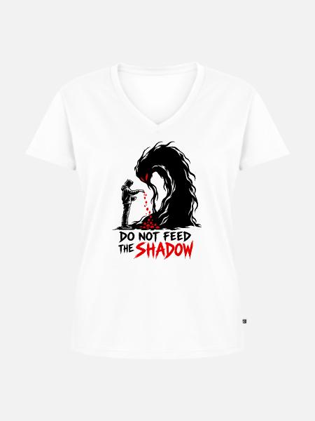 Füttere nicht den Schatten - Frauen Premium Bio T-Shirt mit V-Ausschnitt - Weiß
