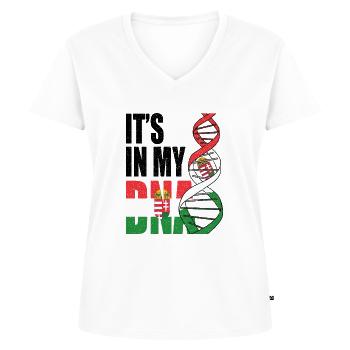 Hongrie - T-shirt encolure en V Premium bio Femme - blanc - Devant - AI Model Female 172 dark (172cm)