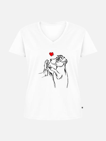 Jack Russell Terrier - Frauen Premium Bio T-Shirt mit V-Ausschnitt - Weiß