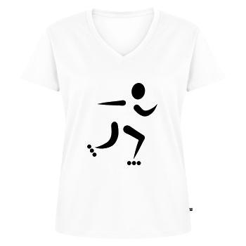 Inline Skating - T-shirt encolure en V Premium bio Femme - blanc - Devant - AI Model Female 172 dark (172cm)
