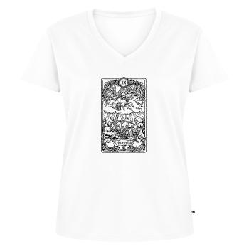 Judgement I Goth Tarot Card I Fortune Teller - Frauen Premium Bio T-Shirt mit V-Ausschnitt - Weiß - Vorne - AI Model Female 172 dark (172cm)