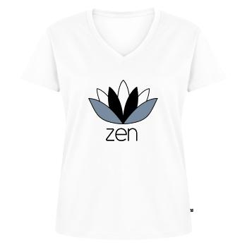 Zen - Women's Premium Organic V-neck T-shirt - white - Front - AI Model Female 172 dark (172cm)