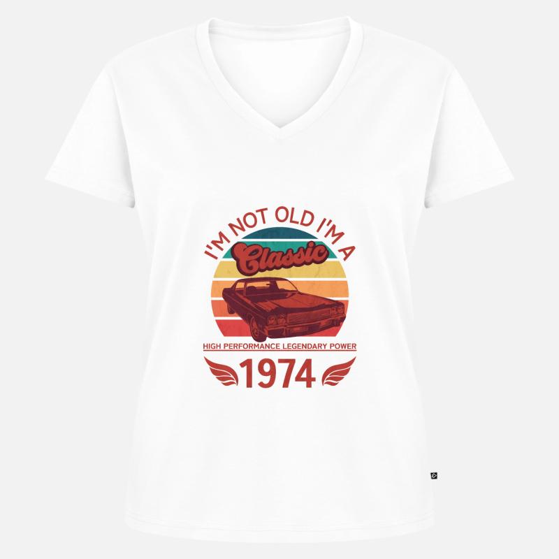 Ich bin nicht alt, ich bin ein Klassiker - Frauen Premium Bio T-Shirt mit V-Ausschnitt - Weiß
