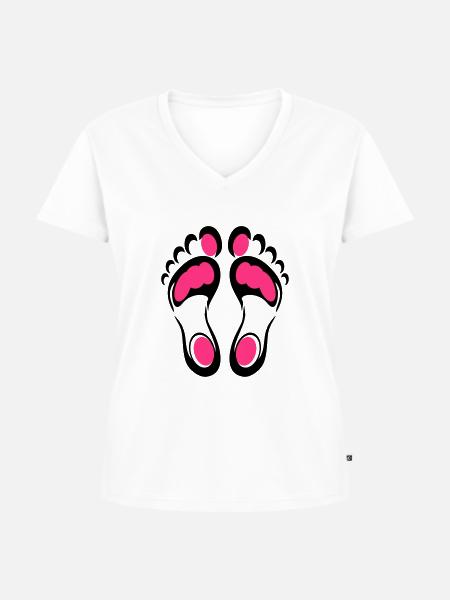 Feet Reflex - Frauen Premium Bio T-Shirt mit V-Ausschnitt - Weiß