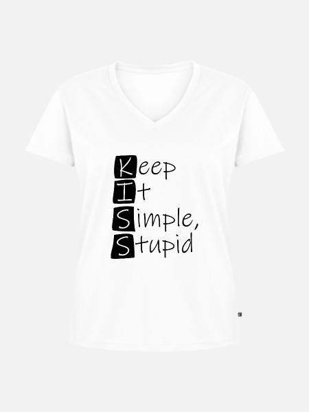 kiss principle - Frauen Premium Bio T-Shirt mit V-Ausschnitt - Weiß