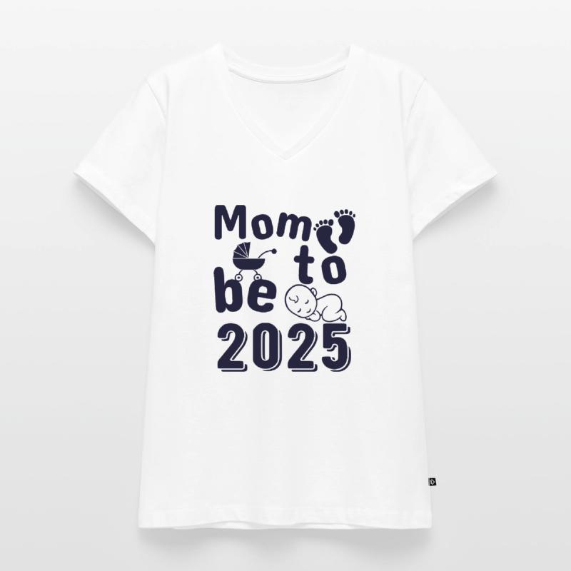 Mutter 2025 loading, Ich werde 2025 Mutter Frauen Premium Bio T-Shirt mit V-Ausschnitt