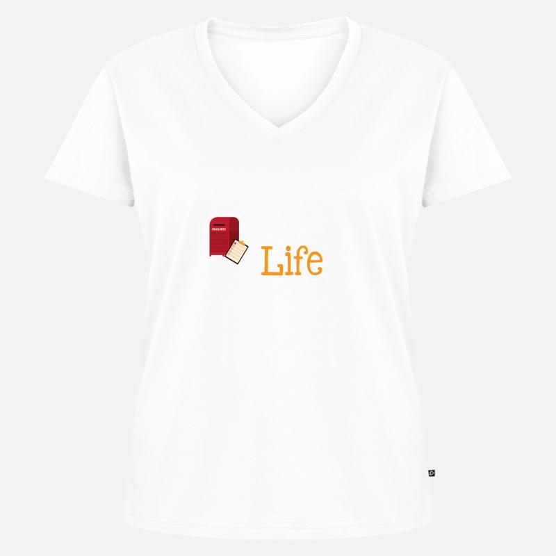 Postleben Lustiger Arbeiter Postbote Postbote - Frauen Premium Bio T-Shirt mit V-Ausschnitt - Weiß