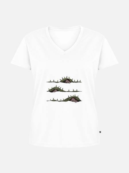 schlafende Bären - Frauen Premium Bio T-Shirt mit V-Ausschnitt - Weiß