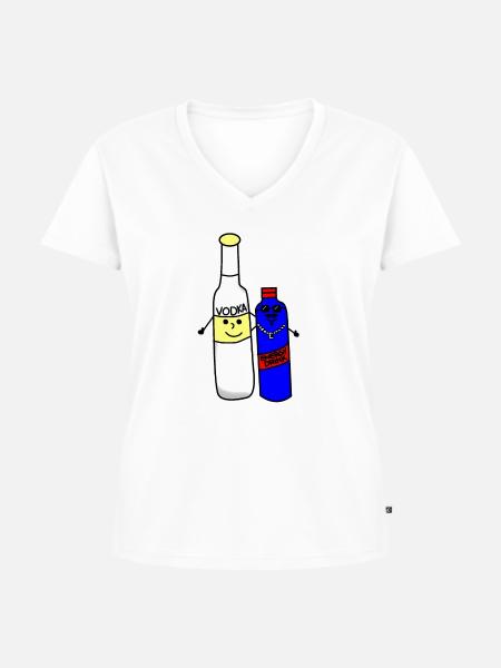 Vodka Energy - Frauen Premium Bio T-Shirt mit V-Ausschnitt - Weiß
