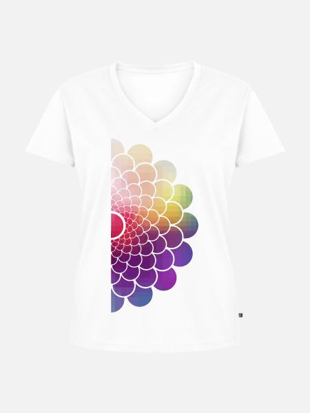 halber Regenbogen - Frauen Premium Bio T-Shirt mit V-Ausschnitt - Weiß