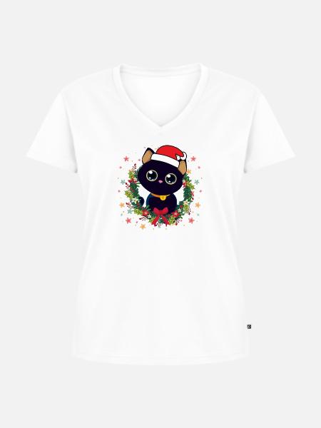 Christmas - Frauen Premium Bio T-Shirt mit V-Ausschnitt - Weiß