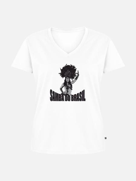 Brasilien - Frauen Premium Bio T-Shirt mit V-Ausschnitt - Weiß
