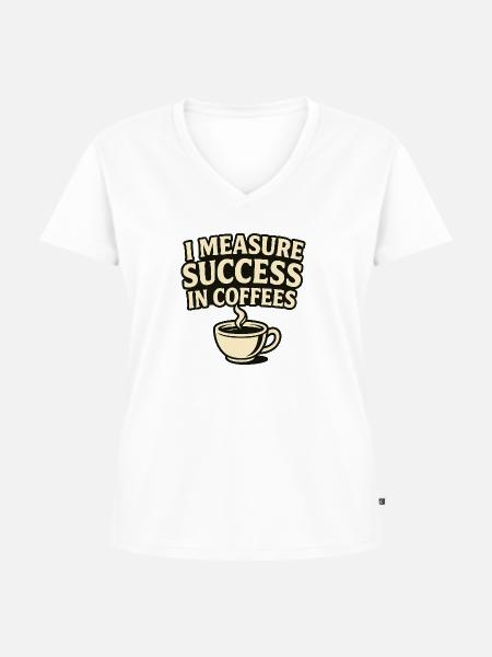 Eine Maßstab: Erfolg bei Kaffees - Frauen Premium Bio T-Shirt mit V-Ausschnitt - Weiß