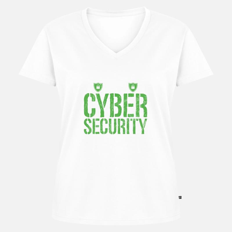 Cyber security hacker hacking - Women's Premium Organic V-neck T-shirt - white