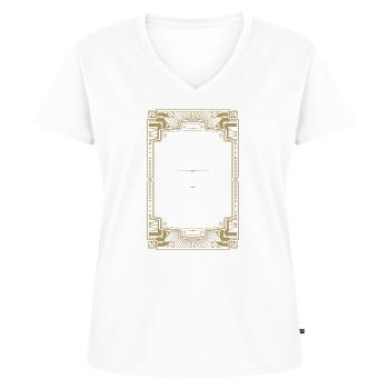 Trennlinien · Headers · Frames - Frauen Premium Bio T-Shirt mit V-Ausschnitt - Weiß - Vorne - AI Model Female 172 dark (172cm)