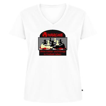 Anarchie - Frauen Premium Bio T-Shirt mit V-Ausschnitt - Weiß - Vorne - AI Model Female 172 dark (172cm)