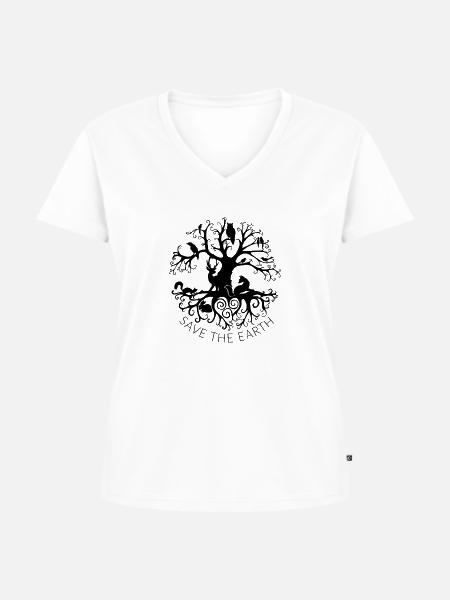 Naturschutz - Frauen Premium Bio T-Shirt mit V-Ausschnitt - Weiß