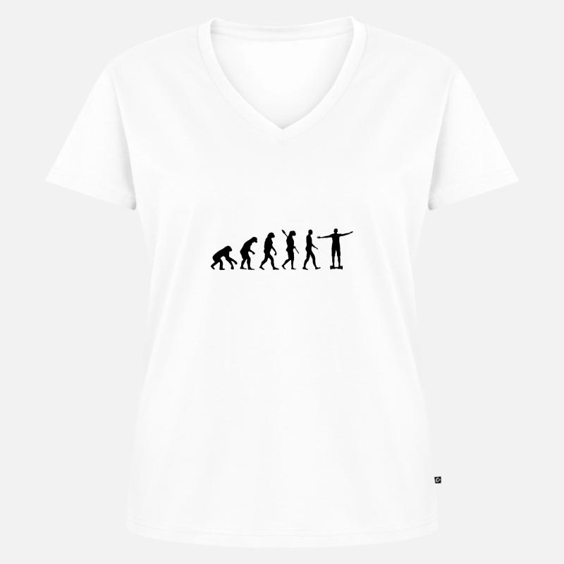 Hoverboard Evolution - T-shirt encolure en V Premium bio Femme - blanc