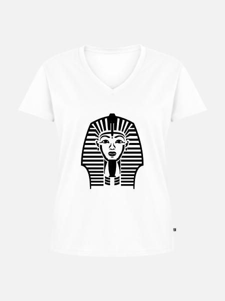 Pharao - Frauen Premium Bio T-Shirt mit V-Ausschnitt - Weiß