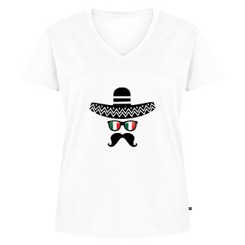 sombrero - T-shirt encolure en V Premium bio Femme - blanc - Devant - AI Model Female 172 dark (172cm)