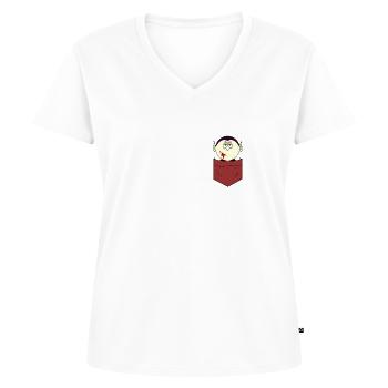 Vampir - Frauen Premium Bio T-Shirt mit V-Ausschnitt - Weiß - Vorne - AI Model Female 172 dark (172cm)