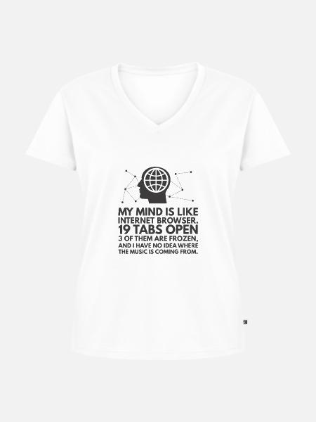 Tabs Open - Frauen Premium Bio T-Shirt mit V-Ausschnitt - Weiß