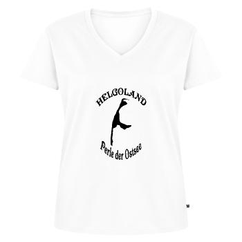 Helgoland/Sylt Perle der Ostsee - Frauen Premium Bio T-Shirt mit V-Ausschnitt - Weiß - Vorne - AI Model Female 172 dark (172cm)