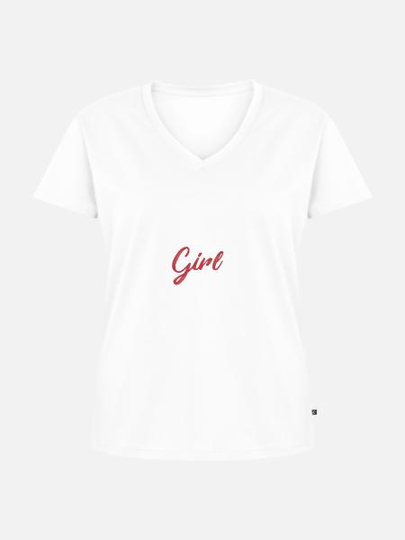 Bologna Girl - Frauen Premium Bio T-Shirt mit V-Ausschnitt - Weiß