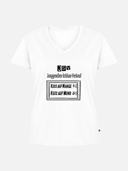 Junggesellen-Schluss-Verkauf - Frauen Premium Bio T-Shirt mit V-Ausschnitt - Weiß