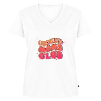 Overstimulated Moms Club - Women's Premium Organic V-neck T-shirt - white - Front - AI Model Female 172 dark (172cm)