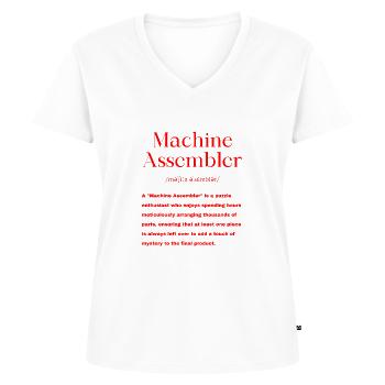 Maschinenbauer - Frauen Premium Bio T-Shirt mit V-Ausschnitt - Weiß - Vorne - AI Model Female 172 dark (172cm)