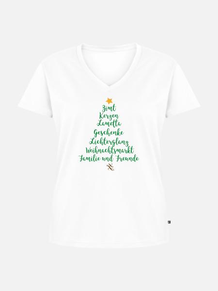 Weihnachten - Frauen Premium Bio T-Shirt mit V-Ausschnitt - Weiß
